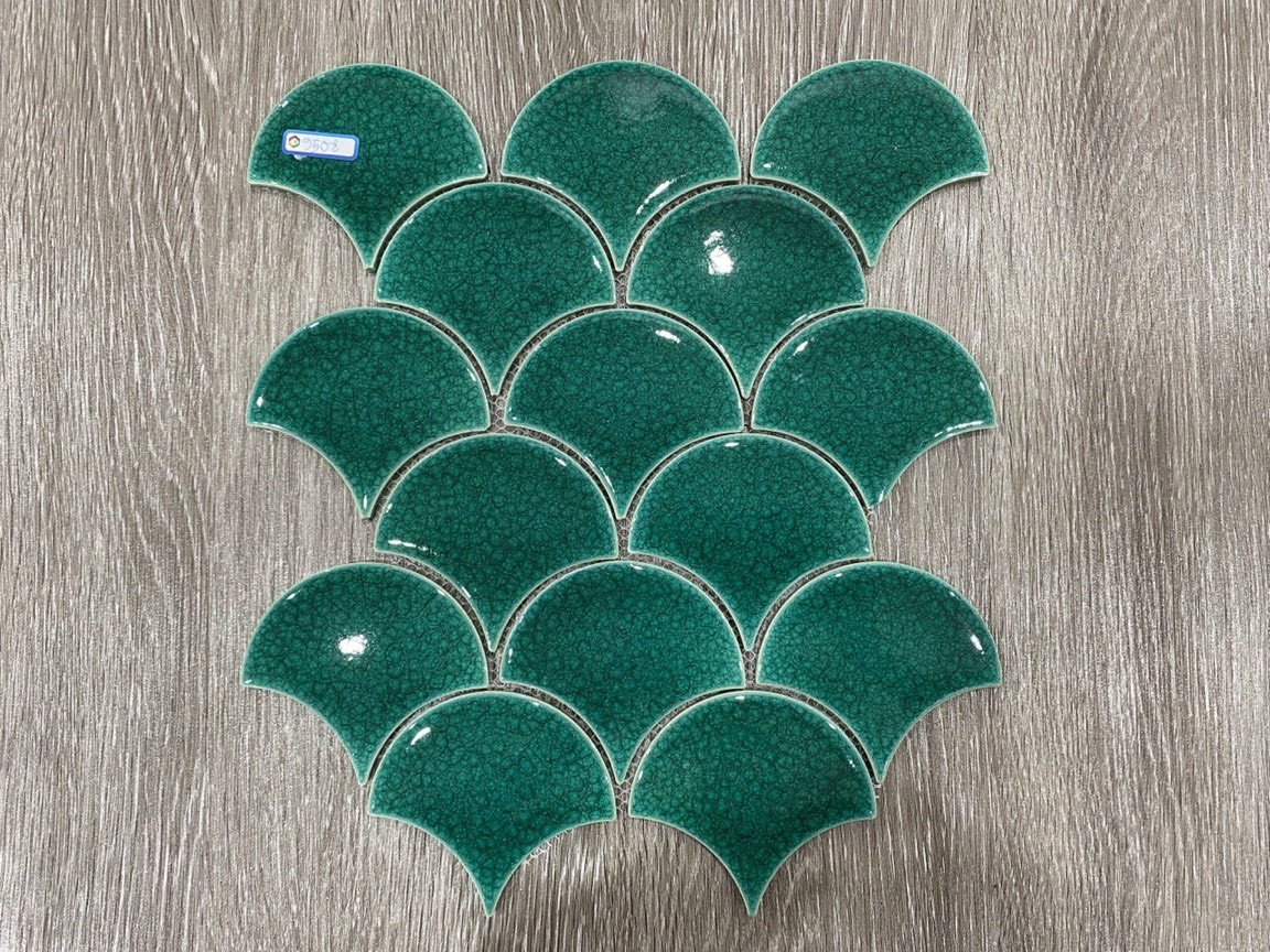 Gạch vảy cá men rạn xanh  GP-FT0006