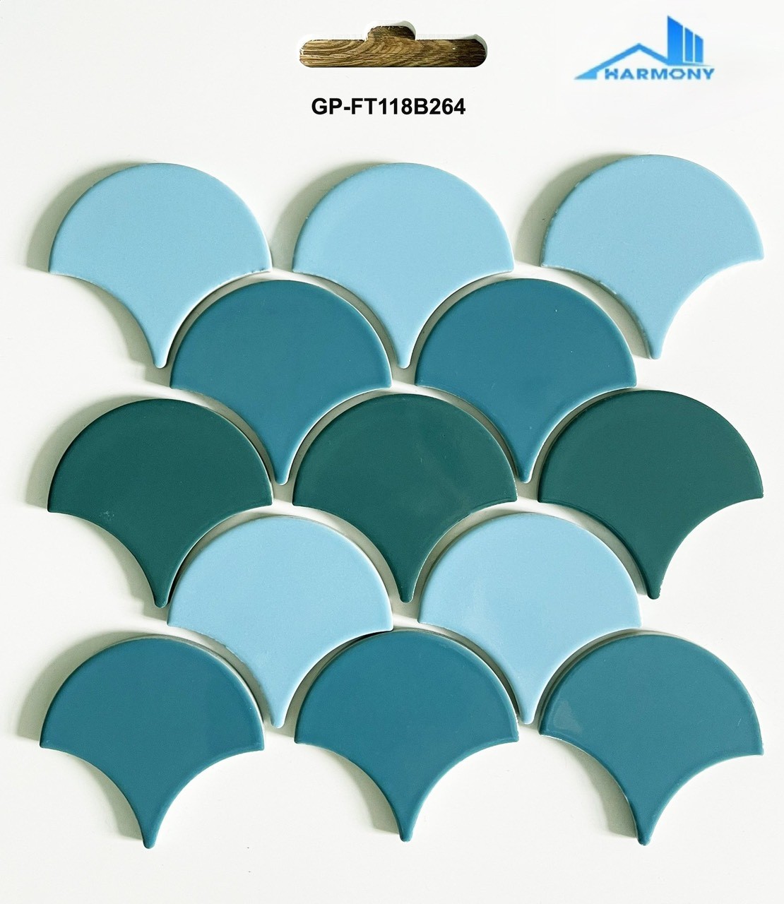 Gạch vảy cá men trơn phối màu FT118B264