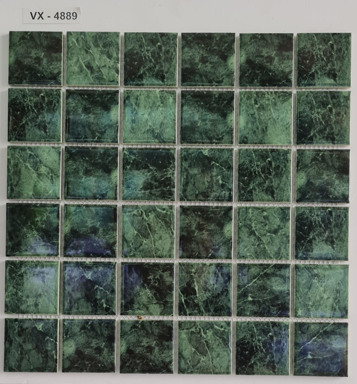 Gạch mosaic gốm đá màu xanh GP 48M12