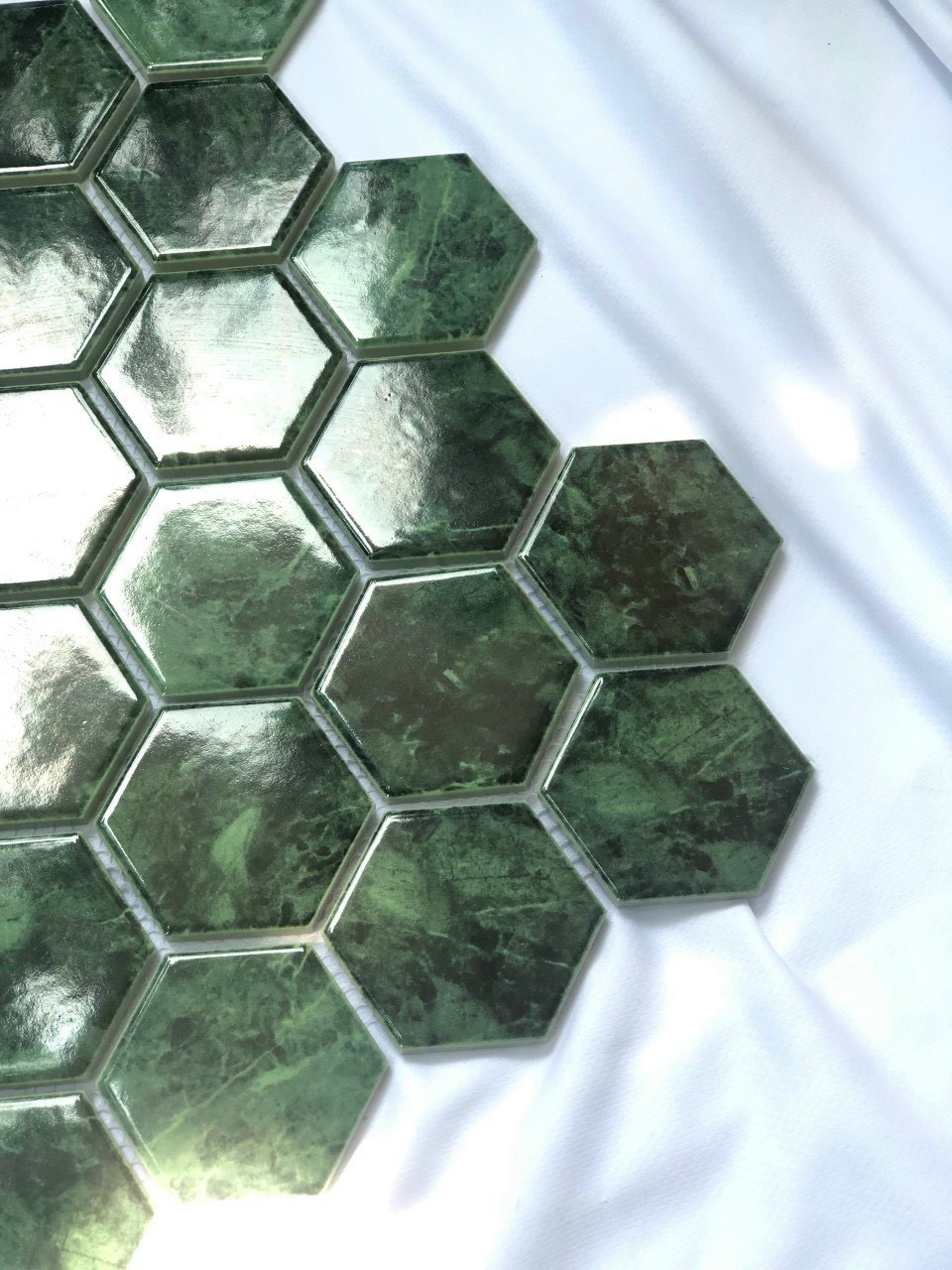 Gạch mosaic lục giác giả đá