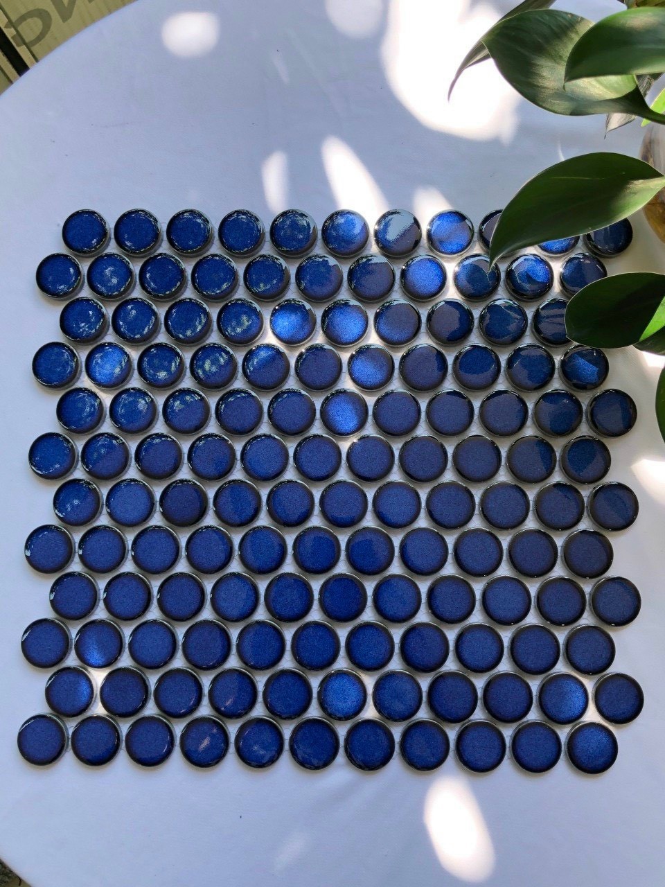 Gạch mosaic bi xanh